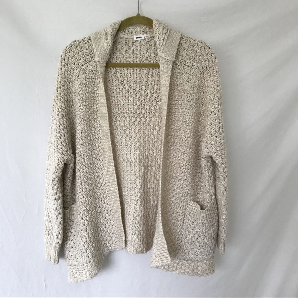 garage cream knit cardigan